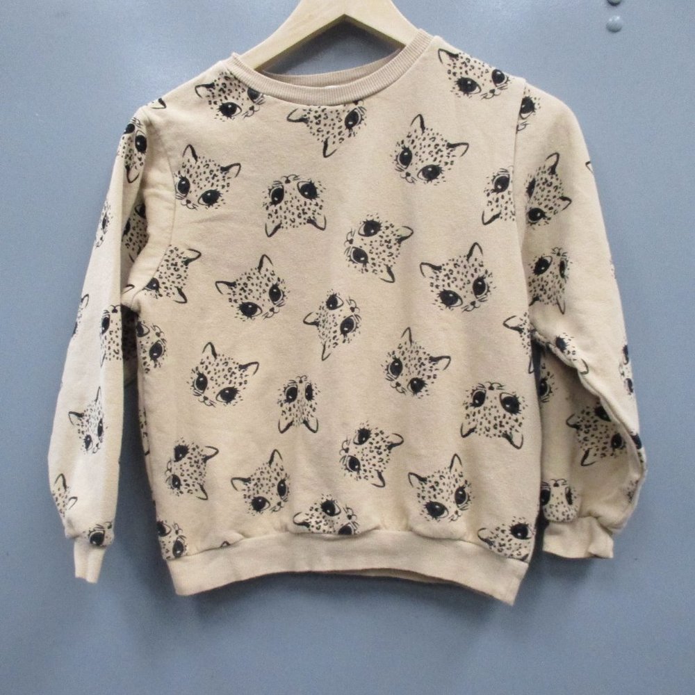 H&M Sweatshirt Size 8 - 10Y Brown Crew Neck Cotton Blend Long Sleeve Pullover